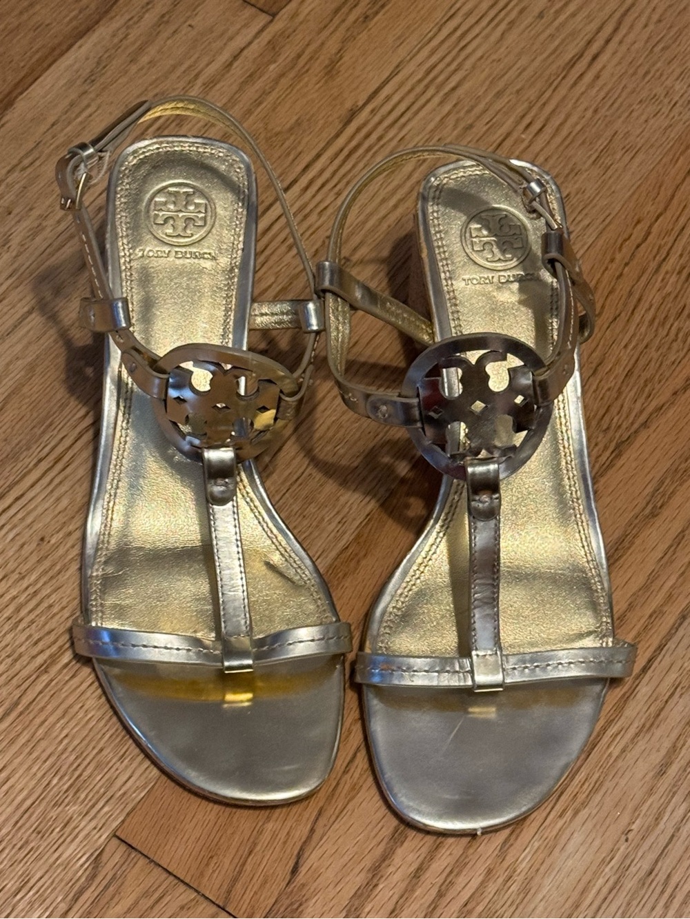 Tory Burch gold heels size 9